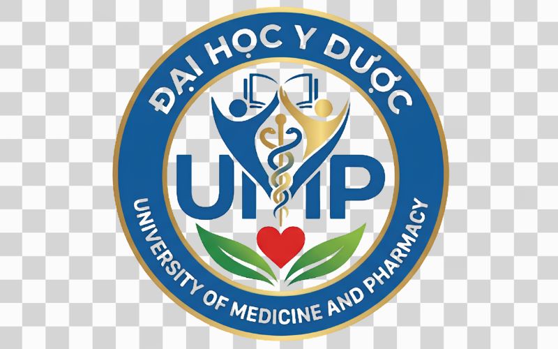 Logo UMP kết hợp biểu tượng con người và sức khỏe