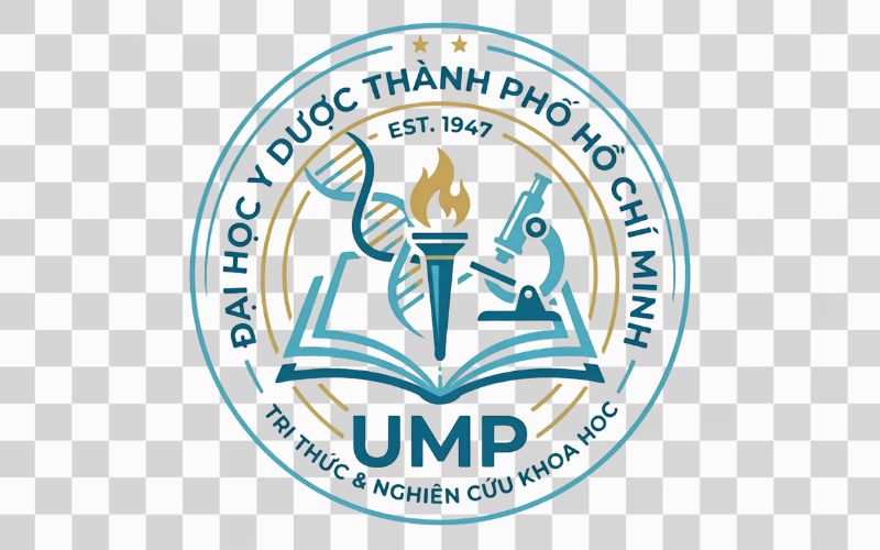 Logo UMP kết hợp hình ảnh tri thức và nghiên cứu khoa học