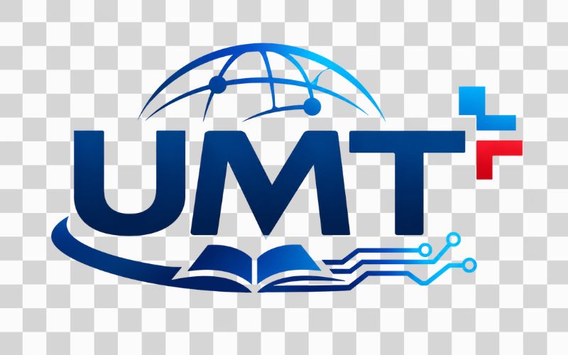 Logo UMT kết hợp hình ảnh công nghệ và giáo dục hiện đại