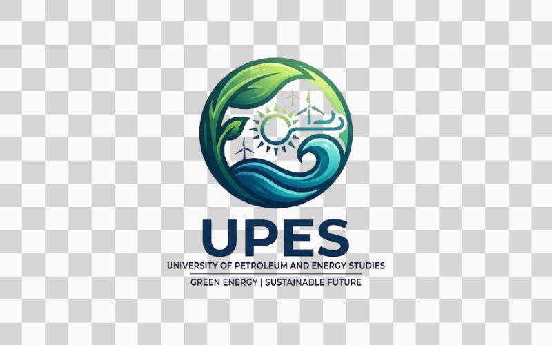Logo UPES kết hợp thiên nhiên và năng lượng xanh