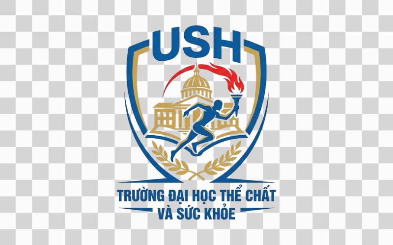 Logo USH kết hợp biểu tượng trường học và thể chất