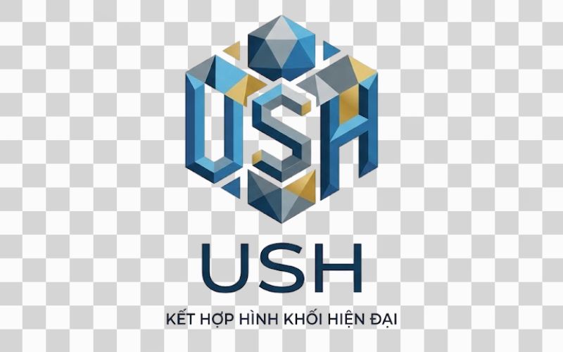 Logo USH kết hợp hình khối hiện đại