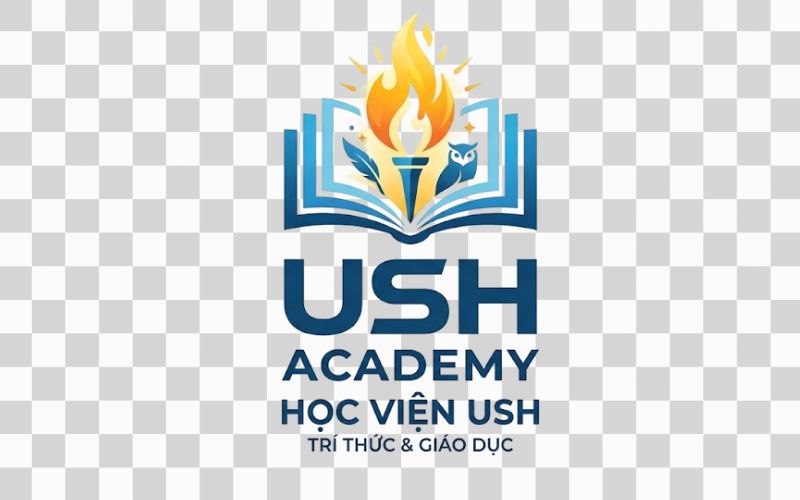 Logo USH kết hợp sách và tri thức giáo dục
