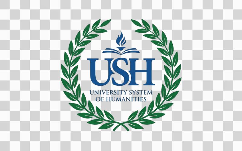 Logo USH kết hợp vòng nguyệt quế chiến thắng