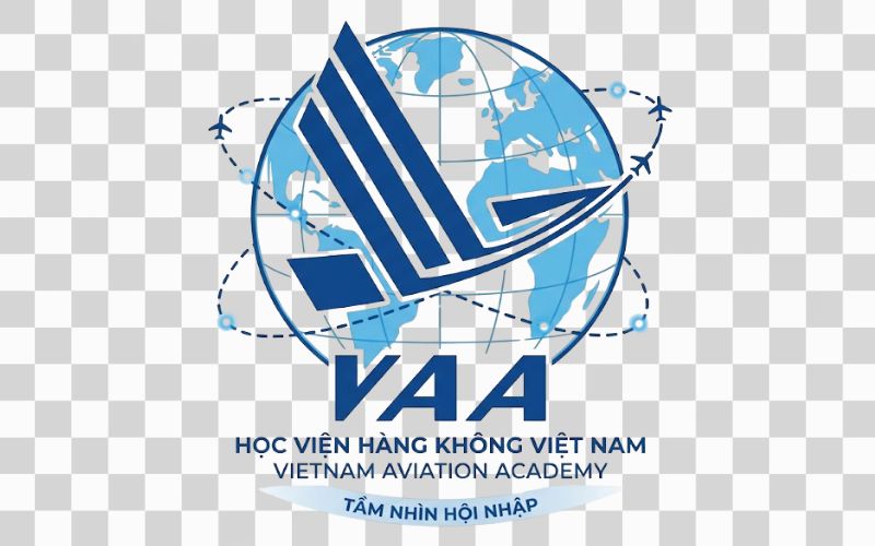 Logo VAA kết hợp hình ảnh địa cầu thể hiện tầm nhìn hội nhập