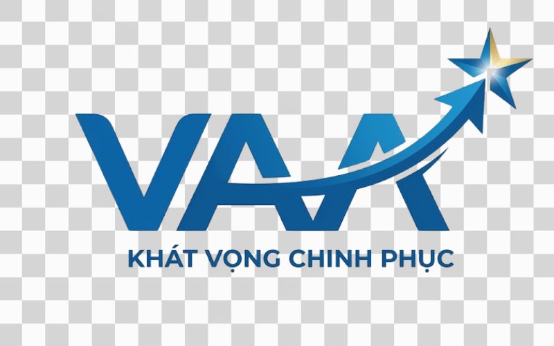 Logo VAA kết hợp hình ảnh ngôi sao thể hiện khát vọng chinh phục