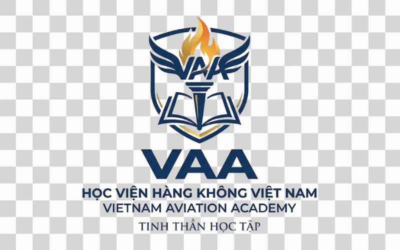 Logo VAA kết hợp hình ảnh ngọn đuốc thể hiện tinh thần học tập