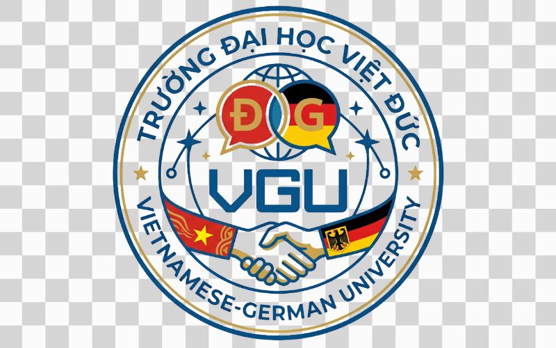 Logo VGU kết hợp biểu tượng ngôn ngữ và giao lưu văn hóa