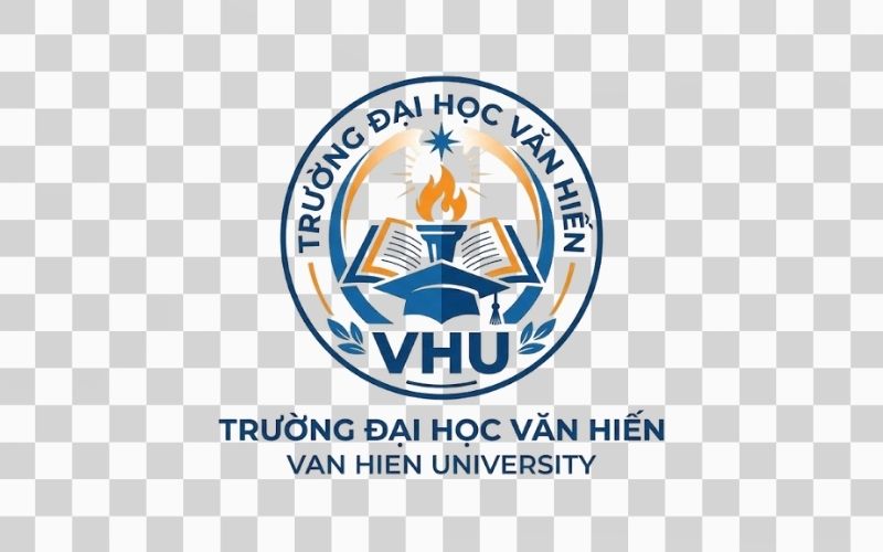 Logo VHU kết hợp biểu tượng giáo dục và tri thức