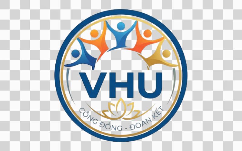 Logo VHU kết hợp hình ảnh cộng đồng và tinh thần đoàn kết