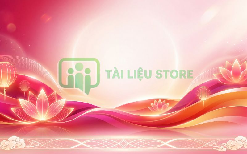 Backdrop Trung Thu tông đỏ may mắn
