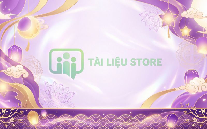 Backdrop Trung Thu tông tím huyền ảo