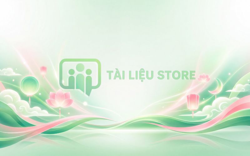 Backdrop Trung Thu tông xanh lá nhẹ nhàng