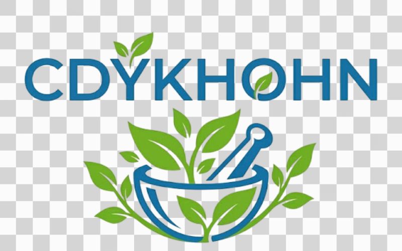 Logo CDYKHOHN kết hợp chén thuốc và nhành lá