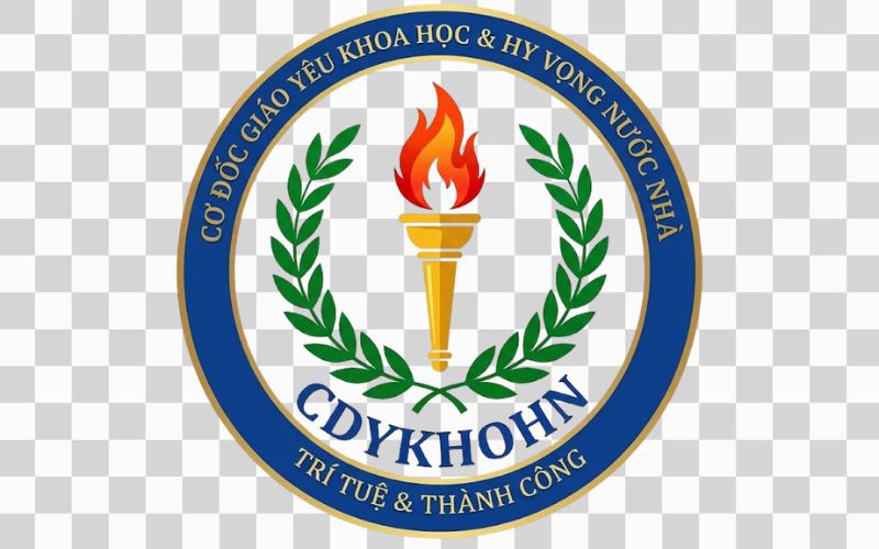 Logo CDYKHOHN kết hợp ngọn đuốc và vòng nguyệt quế