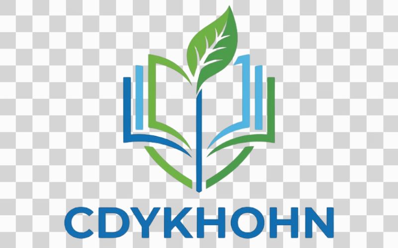 Logo CDYKHOHN kết hợp quyển sách và chiếc lá