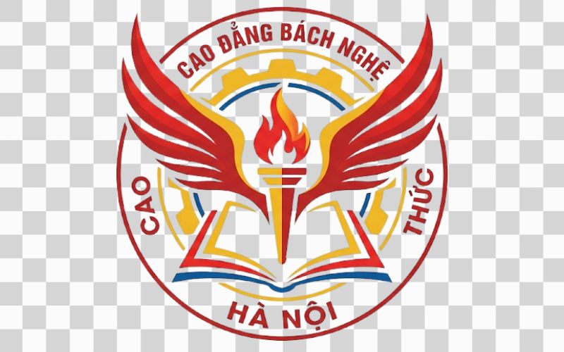 Logo Cao đẳng Bách nghệ Hà Nội kết hợp cánh chim và tri thức