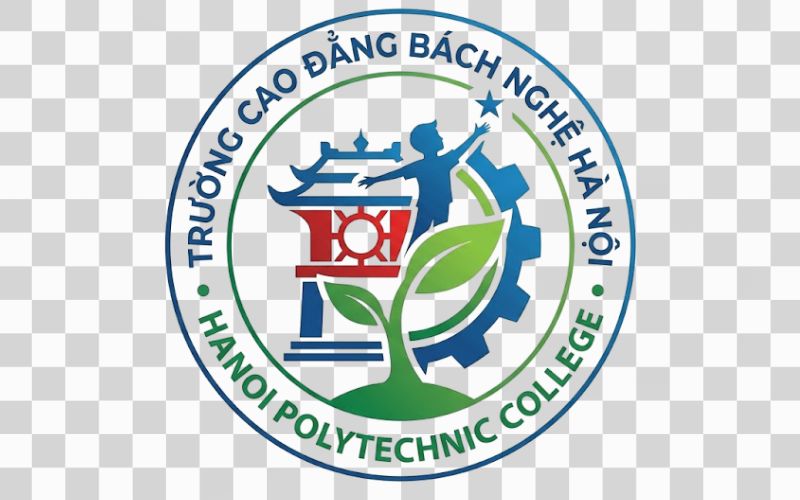 Logo Cao đẳng Bách nghệ Hà Nội kết hợp cây non và thế hệ trẻ