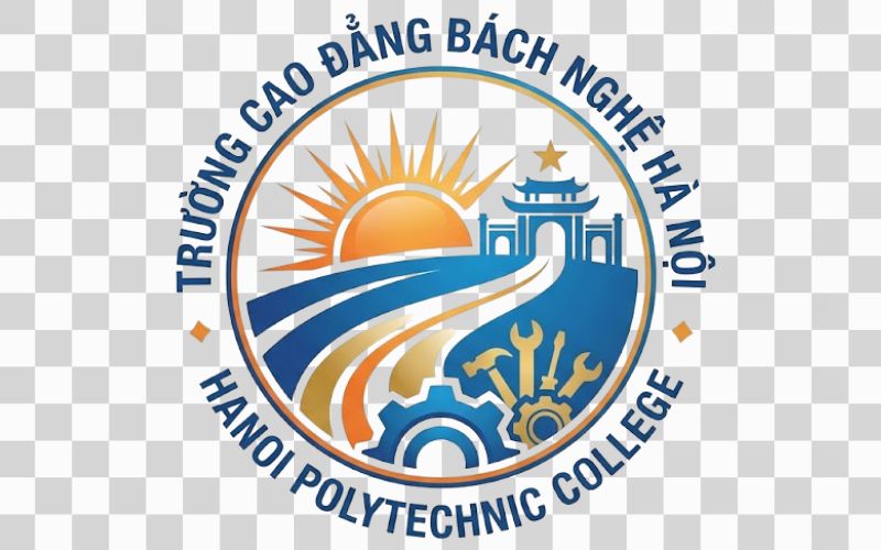 Logo Cao đẳng Bách nghệ Hà Nội kết hợp mặt trời và hành trình phát triển