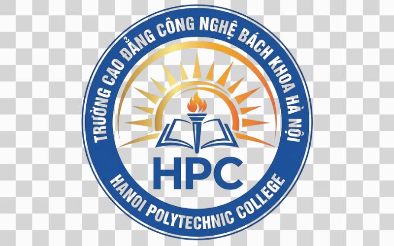 Logo Cao đẳng Công nghệ Bách khoa Hà Nội kết hợp mặt trời mọc