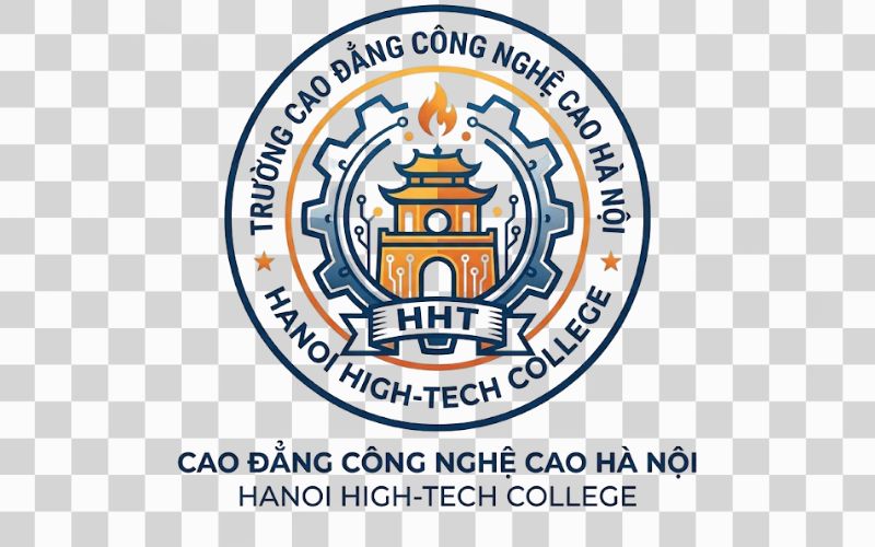 Logo Cao đẳng Công nghệ cao Hà Nội kết hợp bánh răng