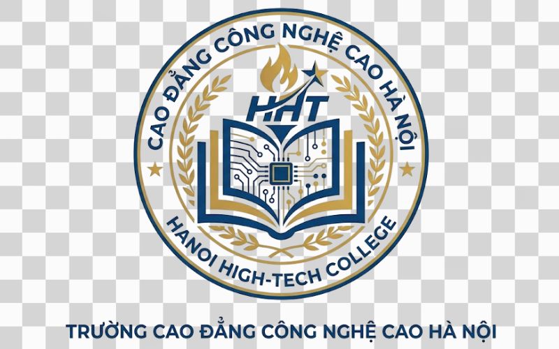 Logo Cao đẳng Công nghệ cao Hà Nội kết hợp quyển sách