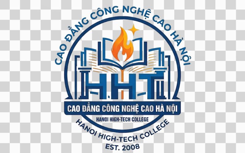 Logo Cao đẳng Công nghệ cao Hà Nội kết hợp sách mở