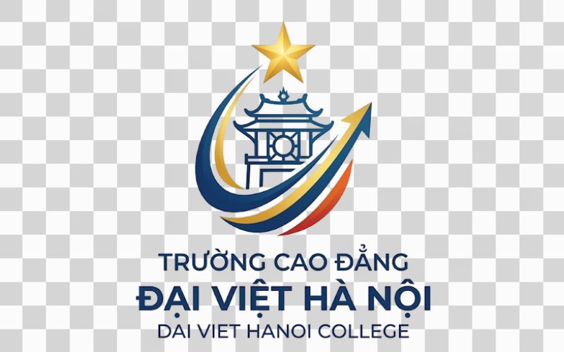 Logo Cao đẳng Đại Việt Hà Nội kết hợp hình ảnh ngôi sao và khát vọng vươn lên