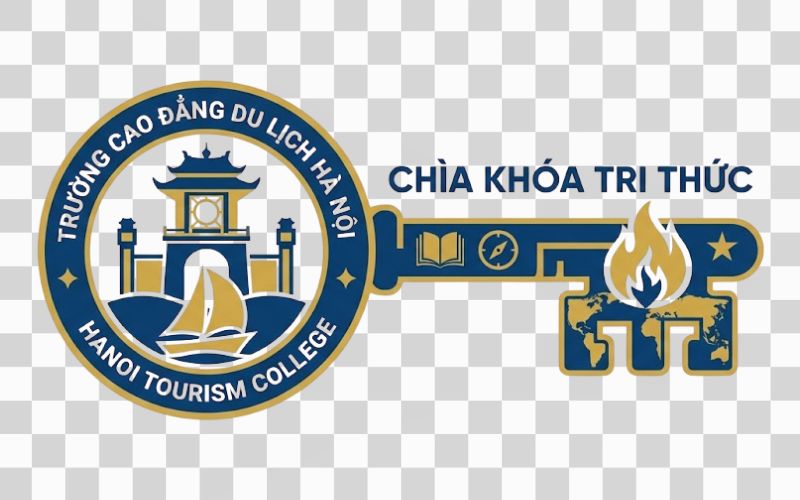 Logo Cao đẳng Du lịch Hà Nội kết hợp chìa khóa tri thức