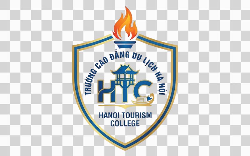 Logo Cao đẳng Du lịch Hà Nội kết hợp ngọn đuốc tri thức