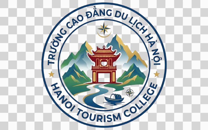 Logo Cao đẳng Du lịch Hà Nội kết hợp núi non