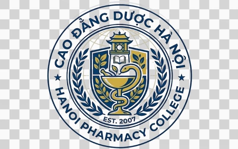Logo Cao đẳng Dược Hà Nội kết hợp biểu tượng ngành Dược