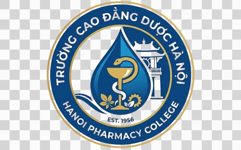 Logo Cao đẳng Dược Hà Nội kết hợp hình ảnh giọt nước