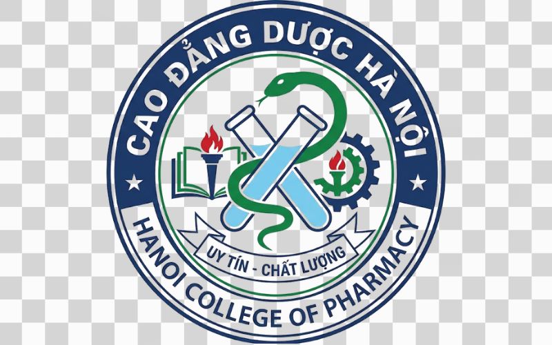 Logo Cao đẳng Dược Hà Nội kết hợp ống nghiệm