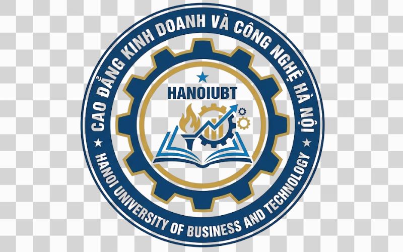 Logo Cao đẳng Kinh doanh và Công nghệ Hà Nội kết hợp hình ảnh bánh răng
