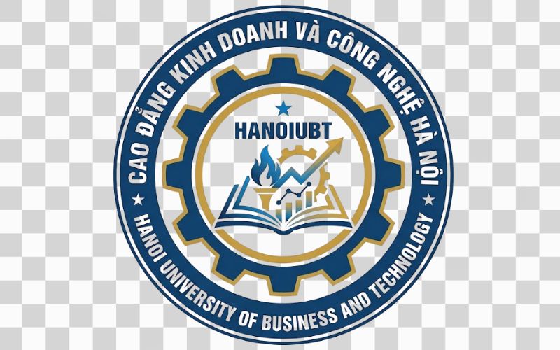 Logo Cao đẳng Kinh doanh và Công nghệ Hà Nội kết hợp hình ảnh biểu đồ