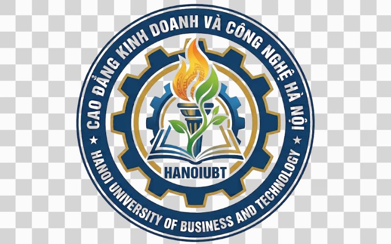 Logo Cao đẳng Kinh doanh và Công nghệ Hà Nội kết hợp hình ảnh mầm cây