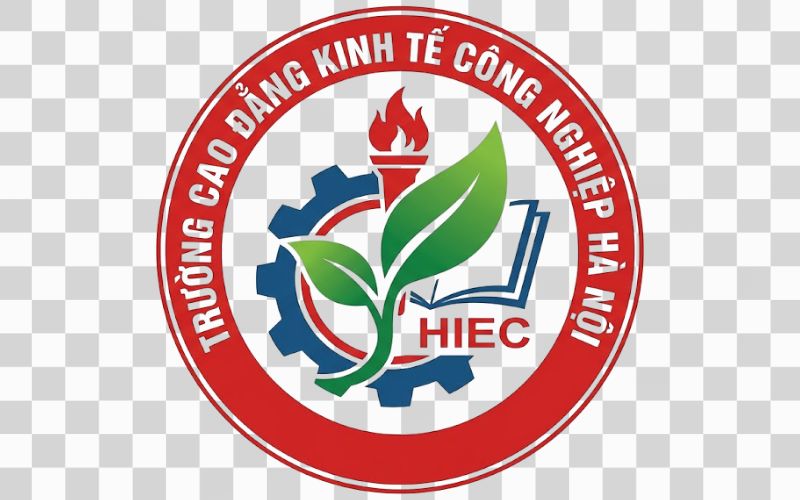 Logo Cao đẳng Kinh tế Công nghiệp Hà Nội kết hợp chiếc lá