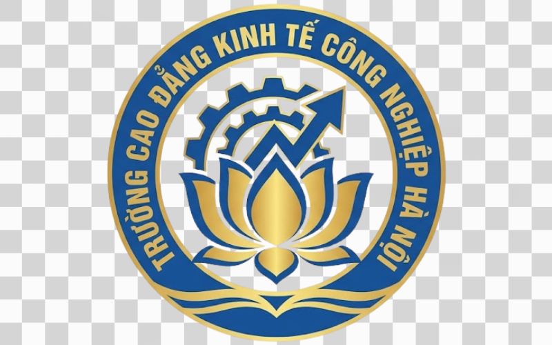 Logo Cao đẳng Kinh tế Công nghiệp Hà Nội kết hợp hoa sen
