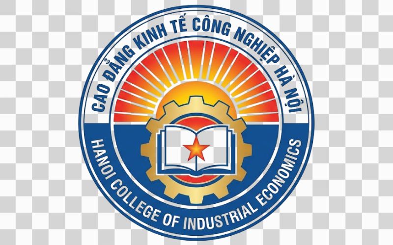 Logo Cao đẳng Kinh tế Công nghiệp Hà Nội kết hợp mặt trời