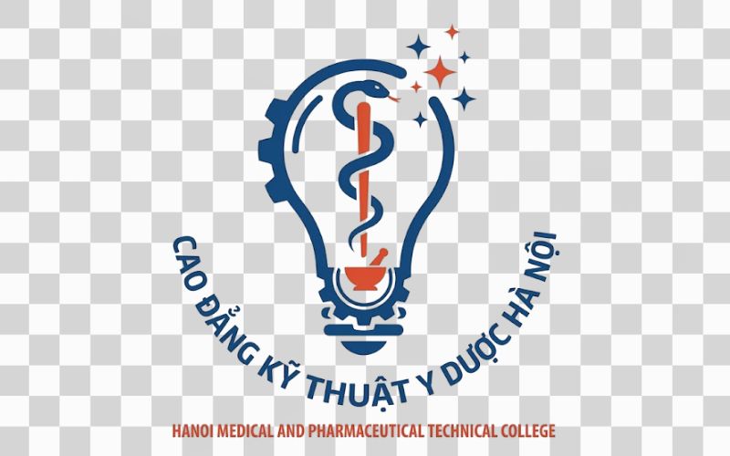 Logo Cao đẳng Kỹ thuật Y Dược Hà Nội kết hợp hình ảnh bóng đèn ý tưởng