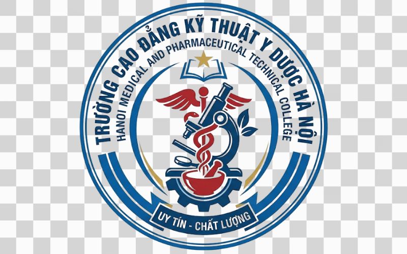 Logo Cao đẳng Kỹ thuật Y Dược Hà Nội kết hợp hình ảnh kính hiển vi