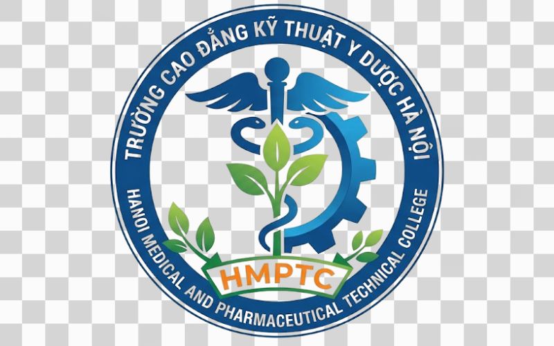 Logo Cao đẳng Kỹ thuật Y Dược Hà Nội kết hợp hình ảnh mầm cây