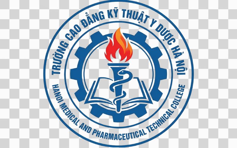 Logo Cao đẳng Kỹ thuật Y Dược Hà Nội kết hợp hình ảnh ngọn đuốc tri thức