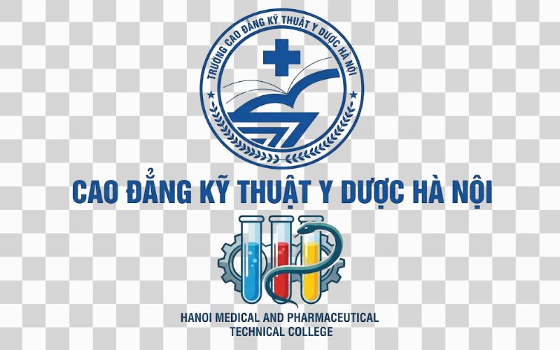 Logo Cao đẳng Kỹ thuật Y Dược Hà Nội kết hợp hình ảnh ống nghiệm
