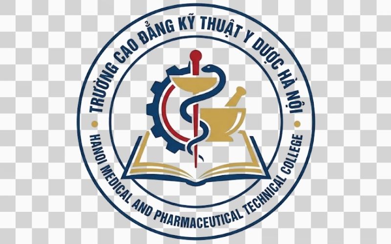 Logo Cao đẳng Kỹ thuật Y Dược Hà Nội kết hợp hình ảnh quyển sách