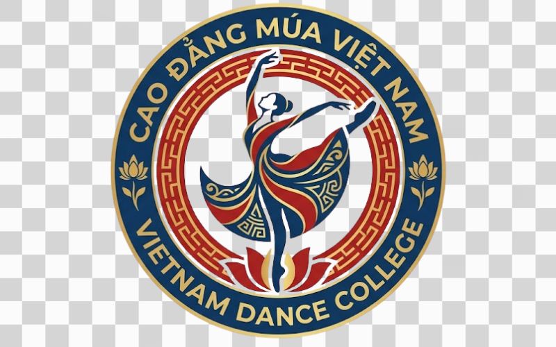 Logo Cao đẳng Múa Việt Nam kết hợp dáng múa nghệ thuật