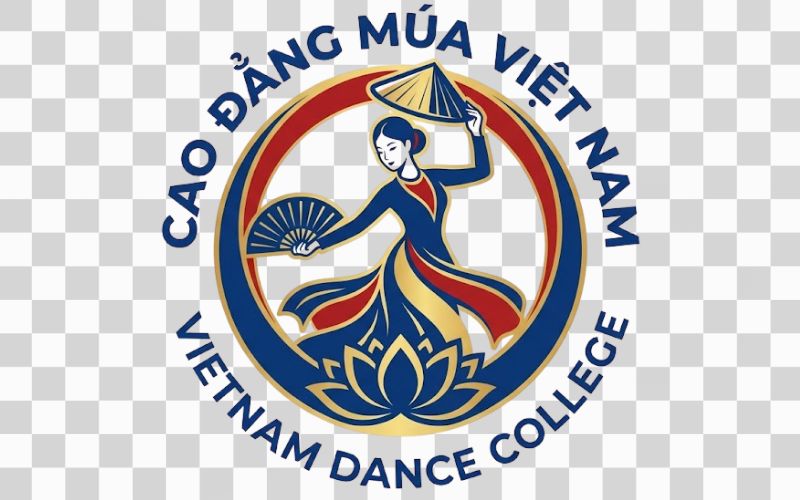 Logo Cao đẳng Múa Việt Nam kết hợp hình ảnh vũ công