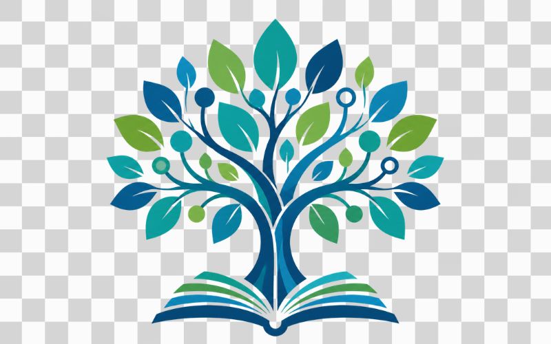 Logo Cao đẳng Ngoại ngữ và Công nghệ Hà Nội kết hợp cây tri thức