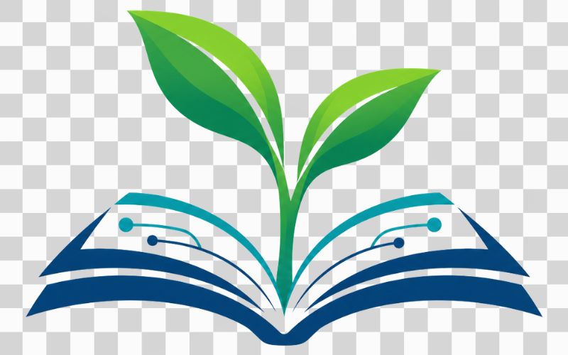 Logo Cao đẳng Ngoại ngữ và Công nghệ Hà Nội kết hợp mầm xanh